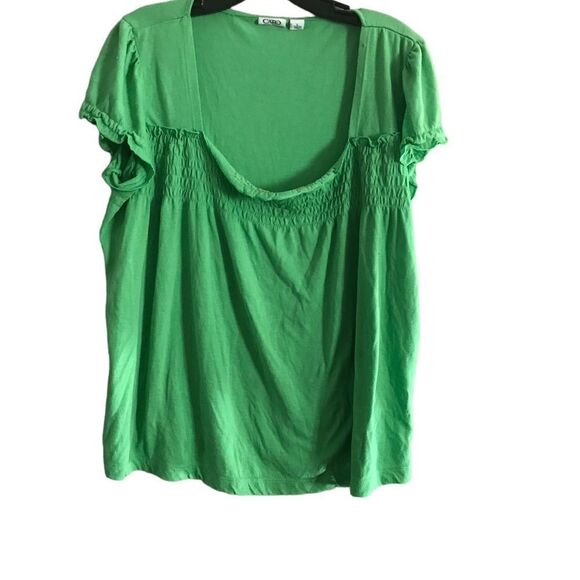 Cato Green Blouse with Puffed Sleeves - Large - Picture 6 of 7